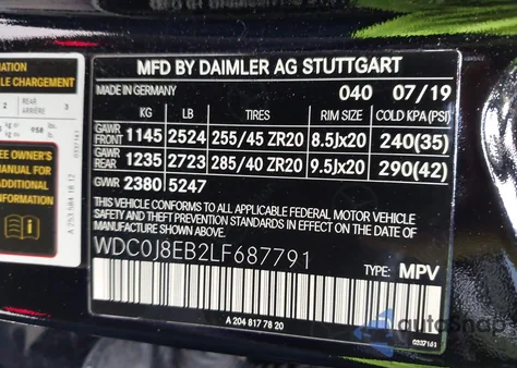 2020 Mercedes-Benz Glc 300 Coupe 4Matic from USA, damaged, VIN WDC0J8EB2LF687791